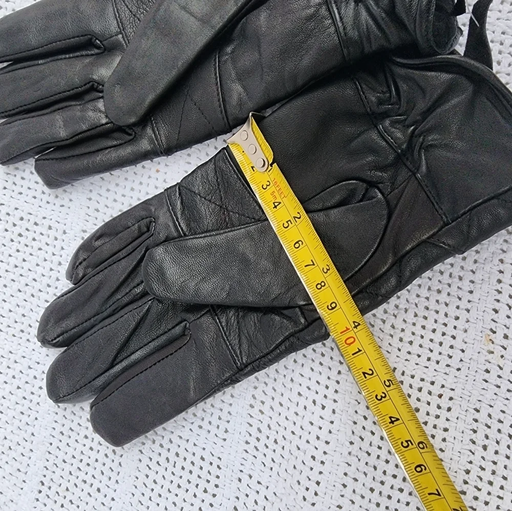 Vintage Newstock Black patchwork‎ gloves NWOT M